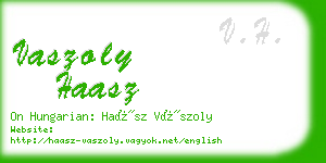 vaszoly haasz business card